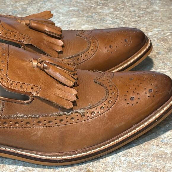  Men\'s Fringe Loafer Wing Tip Dress Office Wedding Leather Shoes Size 10 main image 8
